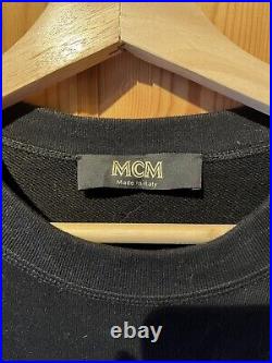 Men's MCM Classic Logo Sweater in Black with Orange Print