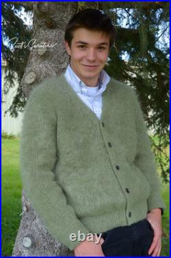 Men's New Cardigan Mohair Sweater Retro Reproduction Kurt Cobain Nirvana