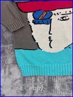 Men's Peter Max Neo Max Sweater L Gray Pink