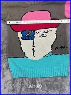 Men's Peter Max Neo Max Sweater L Gray Pink