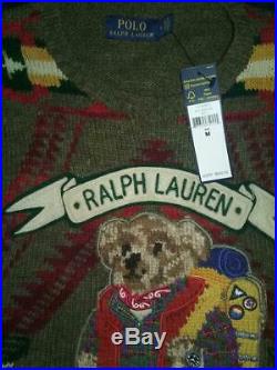 Men, s Rare Polo Ralph Lauren Great Outdoors Hiking Bear Sweater Size M