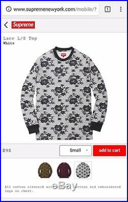 Men's Supreme Lace L/S Top Sweater (NEW) Size (Medium)