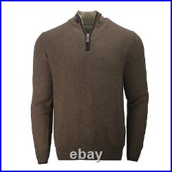 Men's Zip Neck Jumper Sweater in thick knit natural undyed 100% Yak Yarn