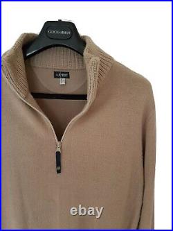 Mens ARMANI JEANS lambswool 1/4 Zip Jumper/Sweater size medium. RRP £325