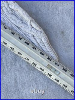 Mens Banana Republic Hand Knit Sweater Sz M Mock Neck Fisherman Beige Chunky VTG