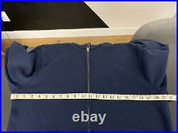 Mens Burberry Brit Medium Navy Blue Hoodie Sweater Nova Check Detail Track