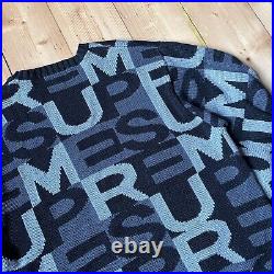 Mens Grey Supreme Big Letter Sweater Jumper FW18 Size Medium (Free Delivery)