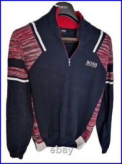 Mens HUGO BOSS GOLF Black label 1/4 zip Jumper/Sweater size medium. RRP £225