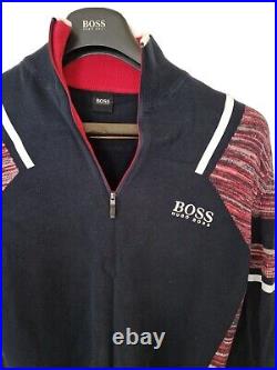Mens HUGO BOSS GOLF Black label 1/4 zip Jumper/Sweater size medium. RRP £225