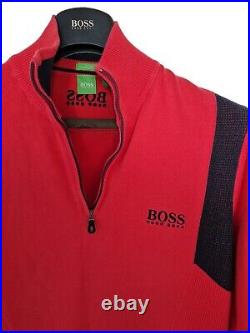 Mens HUGO BOSS GOLF Green label 1/4 zip Jumper/Sweater size medium. RRP£225