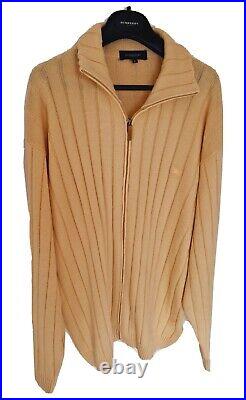 Mens LONDON by BURBERRY full zip cotton mix jumper/Sweater size XL RRP £325
