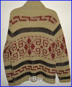 Mens M Vintage Pendleton Full Zip Wool Cowichan Sweater Jacket Big Lebowski USA
