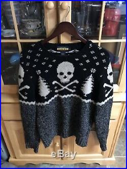 Mens Medium Skull And Bones Rugby Polo Ralph Lauren Crew Sweater Pullover M