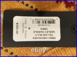 Mens NWT Rag & Bone New York Yellow Multi Color Wesley Fairisle Crew Sweater, M