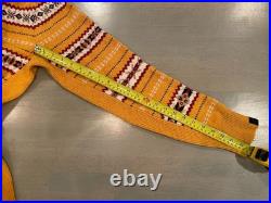 Mens NWT Rag & Bone New York Yellow Multi Color Wesley Fairisle Crew Sweater, M