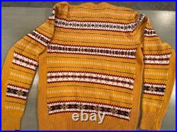 Mens NWT Rag & Bone New York Yellow Multi Color Wesley Fairisle Crew Sweater, M