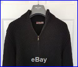 Mens PRADA full zip lambswool Jumper/Sweater. Size medium. Immaculate. RRP £895