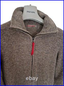 Mens PRADA ½ zip 100% lambs wool Jumper/Sweater. Size EU50/UK40 medium. RRP £895
