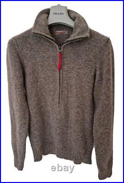 Mens PRADA ½ zip 100% lambs wool Jumper/Sweater. Size EU50/UK40 medium. RRP £895