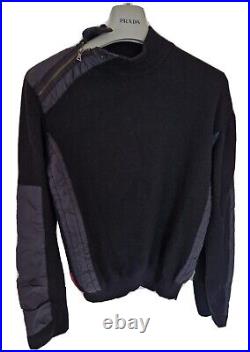 Mens PRADA zip 100% lambs wool Jumper/Sweater. Size EU52/UK42 medium. RRP £895