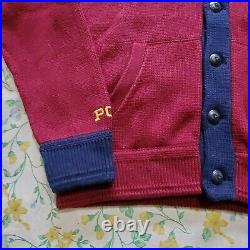 Mens Polo Ralph Lauren Pwing Varsity Letterman Cardigan Sweater Ltd Edition