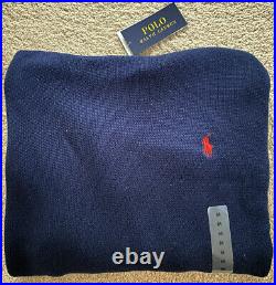 Mens Ralph Lauren Sweater Knit Jumper Navy Blue High Neck Medium RRP £119