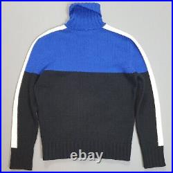Mens Ralph Lauren USA Flag Turtleneck Knitted Jumper Sweater Size Medium