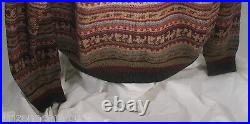 Mens Waliki 100% Alpaca Hand Loomed Multi-Colored Crewneck Sweater Sz Medium NWT