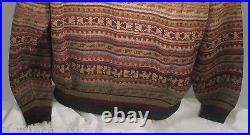 Mens Waliki 100% Alpaca Hand Loomed Multi-Colored Crewneck Sweater Sz Medium NWT