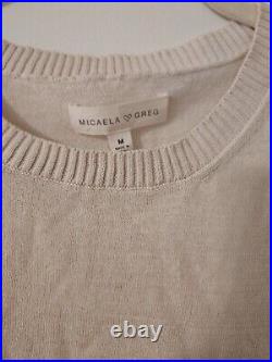 Micaela Greg Light Weight 100% Cotton Sweater Cream Sz Medium. Made in Peru. EUC