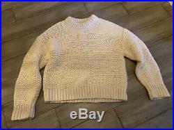 Micaela Greg Thick Alpaca Wool Ivory Fisherman Sweater Medium