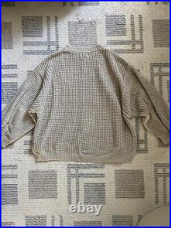 Micaela Greg Waffle Sweater In Aloe Sz M