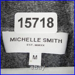 Michelle Smith Sweater Womens Medium Gray Stacey Cable Knit Cashmere Turtle Neck