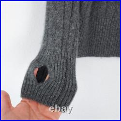 Michelle Smith Sweater Womens Medium Gray Stacey Cable Knit Cashmere Turtle Neck