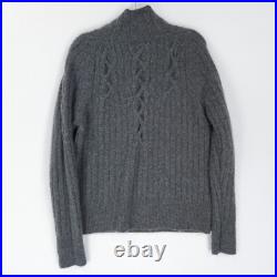 Michelle Smith Sweater Womens Medium Gray Stacey Cable Knit Cashmere Turtle Neck
