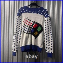 Microsoft Windows 95 Sweater Mens Medium Retro Ugly Christmas Holiday Knit Logo