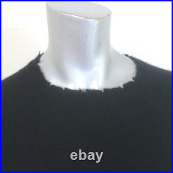 Minnie Rose Cashmere Frayed Edge Crew Sweater Black Size Medium Minnie Rose Cashmere Frayed Edge Crew Sweater Black Size Medium