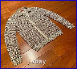 Missoni Men's Multicolor Multi-Striped Full Zip Collared Cardigan Jacket