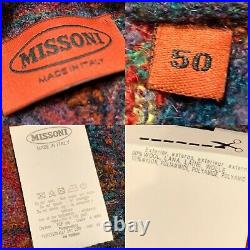 Missoni Men's Multicolor Wave ZigZag Pattern Wool Cardigan Jacket