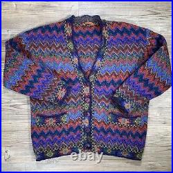Missoni ZigZag Cardigan Sweater Wool Knit Jumper Chevron Rare Freeze Treated 40