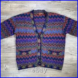 Missoni ZigZag Cardigan Sweater Wool Knit Jumper Chevron Rare Freeze Treated 40