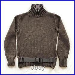 Miu Miu By Prada AW1999 Rare Belted Utility Turtleneck Knit Sweater Wool