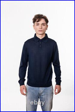 Modernist-Polo Sweater Cut WO0074 Navy Blue Men NewFW24/2