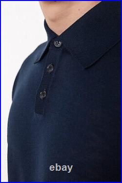 Modernist-Polo Sweater Cut WO0074 Navy Blue Men NewFW24/2