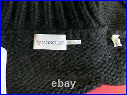 Moncler AUTH Macro Logo Patch M Lettering High Neck Cropped Sweater M Chunky