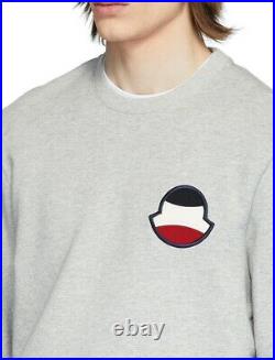 Moncler Mens Crewneck Sweater Grey/ Gray Chest Logo Retail sz 4 Large NWT DEAL
