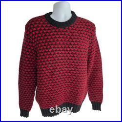 Mr P Men's Wool Intarsia Heavy Chunky Jacquard Knit Crewneck Sweater M Italy