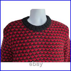 Mr P Men's Wool Intarsia Heavy Chunky Jacquard Knit Crewneck Sweater M Italy