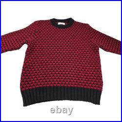 Mr P Men's Wool Intarsia Heavy Chunky Jacquard Knit Crewneck Sweater M Italy