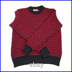 Mr P Men's Wool Intarsia Heavy Chunky Jacquard Knit Crewneck Sweater M Italy